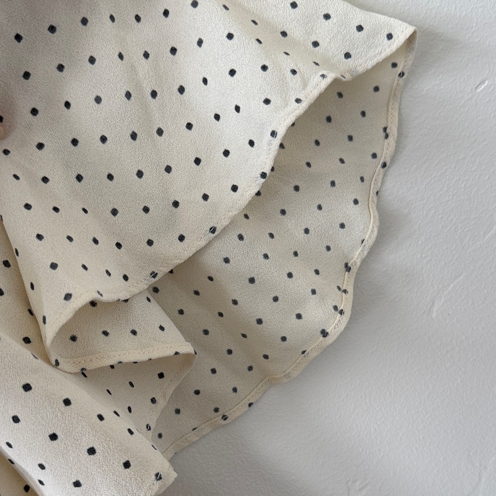 Vintage Young Edwardian by Arpeja Babydoll Mini Dress Polka Dot Flare Sleeves - Picture 10 of 14